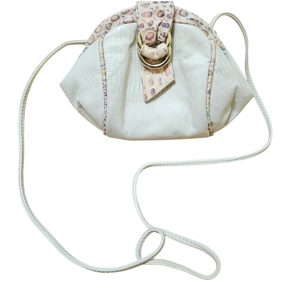 Reem 1980's Genuine Leather Elegant Cream Designer Women's Bag Crossbody